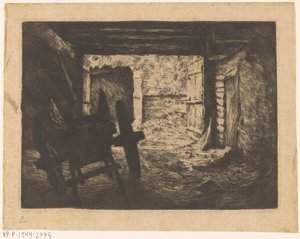 Bauernscheune mit Wagen