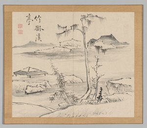 Doppelalbum mit Landschaftsstudien nach Ikeno Taiga, Band 2 Blatt 24, 18. Jahrhundert