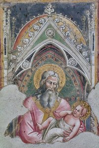Der heilige Simeon hält das Jesuskind in seinen Armen gemäß der Erzählung des Lukasevangeliums