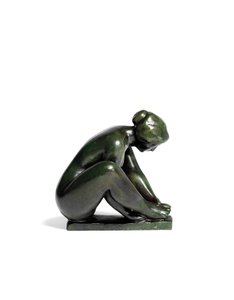 Kauerndes Mädchen, das einen Fuß hält von Aristide Maillol