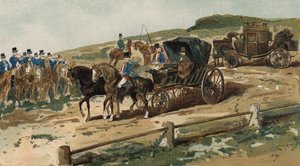 Postillione, Kutsche und Postkutsche, Niederlande, 19. Jahrhundert von Armand Jean Heins