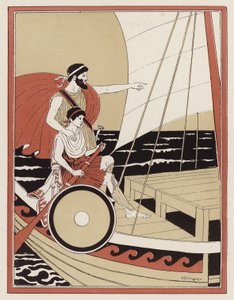 Athena führt Telemachus bei der Suche nach Odysseus