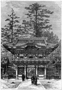 Portikus des Tempels der Vier Drachen Nikko Toshogu, Nikko, Japan, 1895