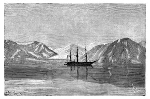 Die Vega vor Anker in der Konyam-Bucht, Sibirien, Russland, 1895 von Armand Kohl