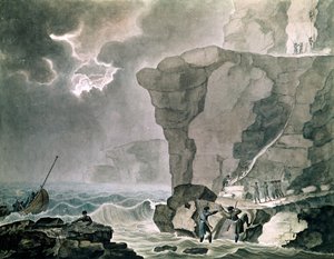 Landung der Verschwörer in der Cadoudal-Affäre an der Klippe von Biville bei Dieppe, 16. Januar 1804
