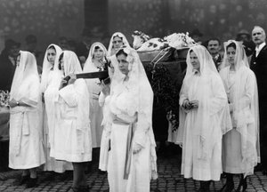 Osterriten: Segnung der Lämmer bei Sant Agnese fuori le Mura, Rom, um 1940-46 von Armando Bruni