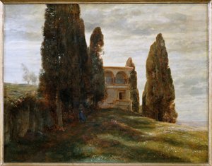 Italienische Villa im Frühling