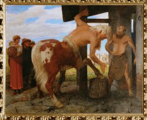 Kentaur in der Dorfschmiede von Arnold Böcklin