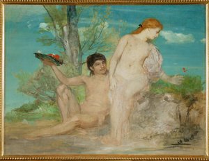 Paar vor einer Baumgruppe von Arnold Böcklin