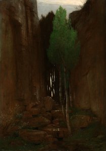 Frühling in einer engen Schlucht (Quell in einer Felsschlucht) von Arnold Böcklin