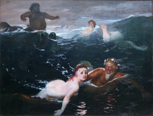 Spielen in den Wellen von Arnold Böcklin
