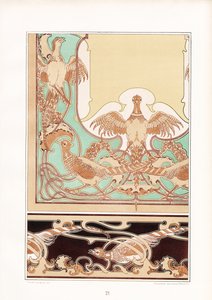 Jugendstil-Ornamentrahmen mit Vogelmotiven