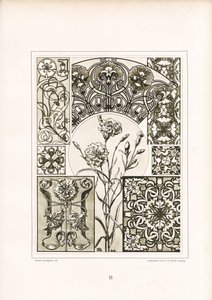 Nelkenmotive und ornamentale Oberflächenmuster in Monochrom von Arnold Lyongrün