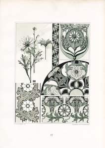 Gänseblümchen-Ornamente in grüner Farbgebung