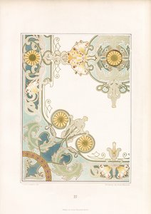 Elegantes Eckornament mit Sonnenblumenmotiven