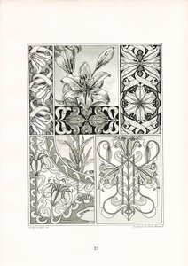 Lilienornamente in monochromer Komposition von Arnold Lyongrün