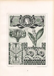 Maiglöckchen-Ornament mit weiblichem Porträtmedaillon