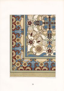 Mehrfarbiges Teppichmuster mit stilisierten Blumen von Arnold Lyongrün