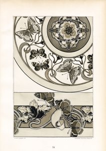 Ornamentale Schmetterlingsmotive im monochromen Design