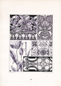 Stilisierte Lilienmotive in verschiedenen ornamentalen Formen von Arnold Lyongrün