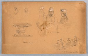 Architektonische und Figurenskizzen von Arnold William Brunner