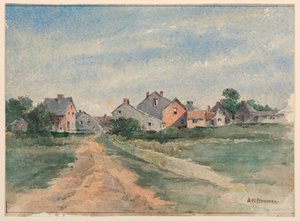 Landschaft mit Häusern