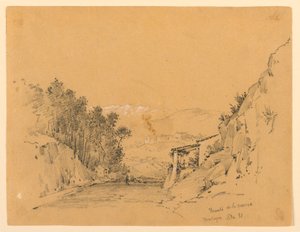 Gebirgspass und Dorf