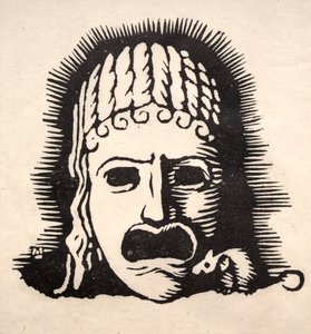 Griechische Maske mit Maus