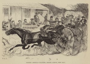Grafisches Amerika, Trabrennen, Eighth Avenue, New York von Arthur Boyd Houghton
