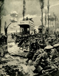 Londoner Busse zum Truppentransport an die Front, Erster Weltkrieg, 1914-1918 von Arthur C. Michael