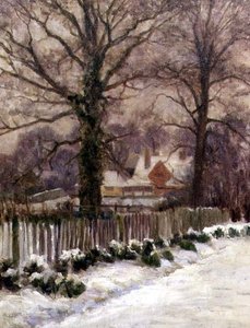 Eine schneebedeckte Gasse, Radlett, Hertfordshire