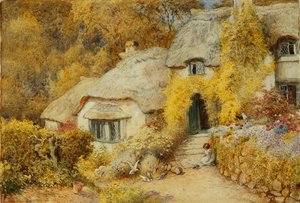 Häuser in Selworthy, Somerset von Arthur Claude Strachan