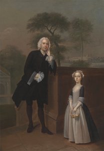 Ein unbekannter Mann mit seiner Tochter von Arthur Devis