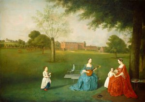 Mitglieder der Maynard-Familie im Park von Waltons, ca. 1755-1762 von Arthur Devis