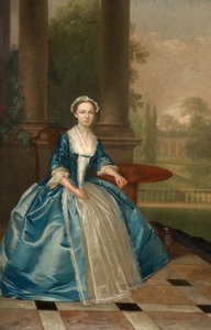 Porträt einer Frau in Hellblau, 1785 von Arthur Devis