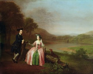 Sir George und Lady Strickland im Garten von Boynton Hall, nahe Bridlington, Yorkshire