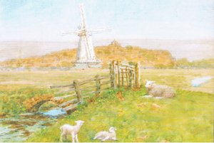 Die Windmühle, Rye, Sussex, Postkarte, 1970er Jahre von Arthur Foord Hughes