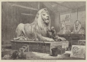 Sir Edwin Landseer modelliert die Löwen für den Trafalgar Square