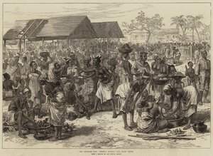 Der Ashantee-Krieg, Generalmarkt, Cape Coast Castle von Arthur Hopkins