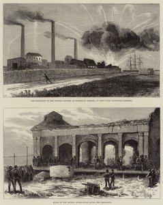 Die Explosion der Raketenfabrik im Woolwich Arsenal von Arthur Hopkins