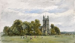 Cricket auf der Stray, vor der Christ Church, High Harrogate
