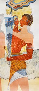 Reproduktion eines Freskos, das einen Mundschenk darstellt, aus dem Palast von Knossos