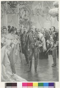 Der Kaiser hält die Sitzreihen vor der Bühne von Arthur Lajos Halmi