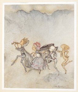 AKT IV: Szene I, Zeile 46 Each one, tripping on his toe, Will be here with mop and mow. Nymphs. von Arthur Rackham
