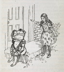 Alice und ein Frosch als Diener verkleidet von Arthur Rackham