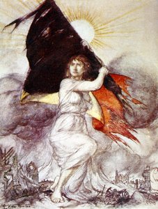 Allegorie Belgiens während des Ersten Weltkriegs, Zeichnung von Arthur Rackham