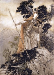 Brunhilde, Illustration aus Das Rheingold und die Walküre von Richard Wagner, 1910 von Arthur Rackham