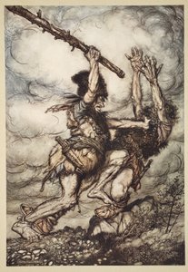 Fafner tötet Fasolt, Illustration aus 