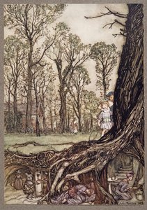 Feen verstecken sich mehr oder weniger bis zur Dämmerung, aus Peter Pan in Kensington Gardens von J M Barrie, veröffentlicht 1906