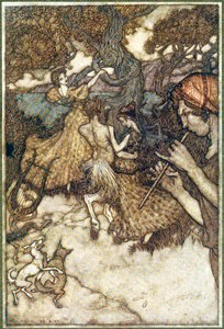 Wenn Orpheus zuerst den Walzer produzierte, aus The Ingoldsby Legends, veröffentlicht 1907 von Arthur Rackham